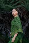 NIHO CAPE - 100% LAMBS WOOL - GREEN