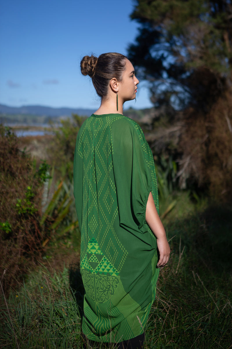 LONG KAFTAN DRESS - TRANSCENDING GREEN