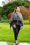 POUTAMA CAPE - 100% LAMBS WOOL - BLACK/SILVER