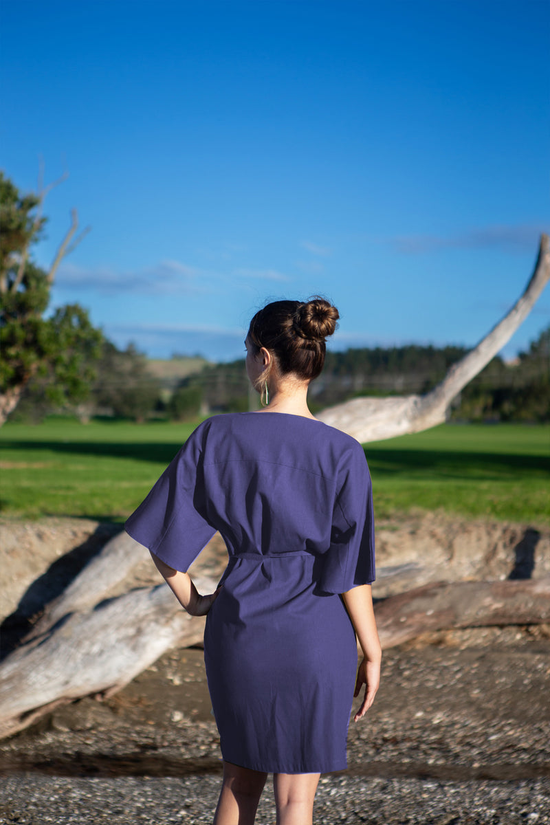 TŪĪ KIMONO DRESS - BLUE