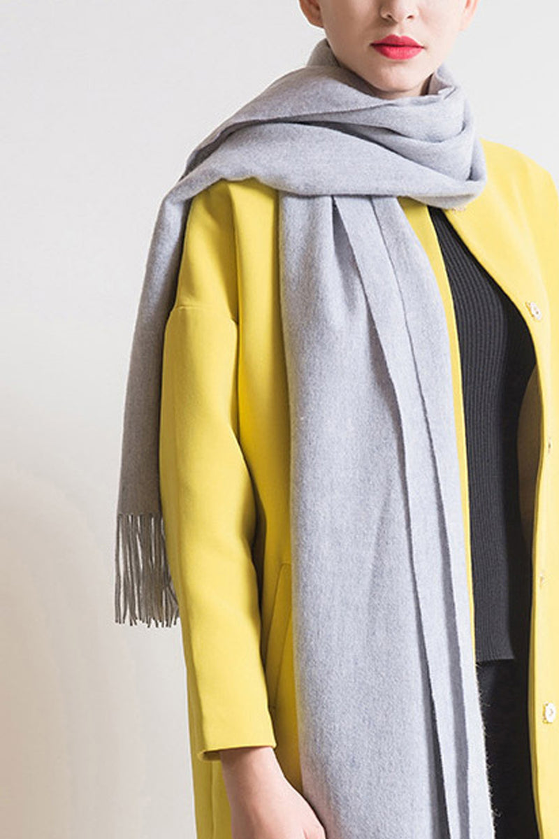 ESSENTIALS SHAWL - LIGHT GREY - 100% LAMBSWOOL