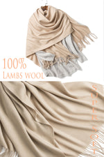 ESSENTIALS SHAWL - SOFT BEIGE - 100% LAMBSWOOL