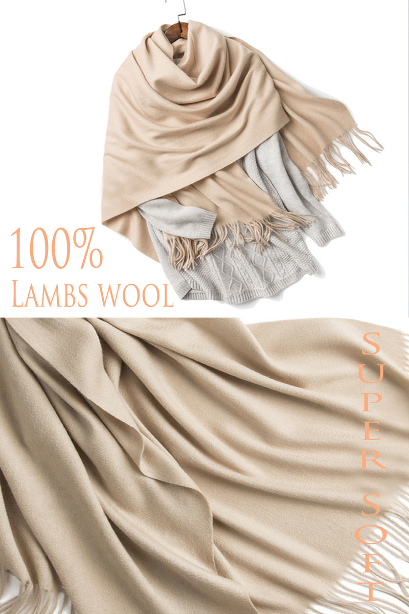 Essentials Scarf/Shawl - Soft Beige - 100% Lambswool