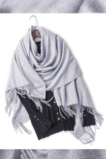 ESSENTIALS SHAWL - LIGHT GREY - 100% LAMBSWOOL